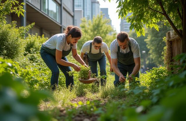 Notre équipe JardinPro à l’œuvre dans un jardin lyonnais